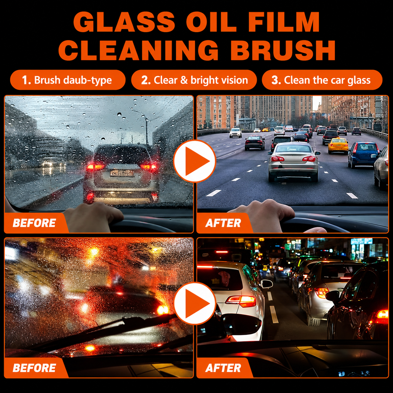 AUTOGO Glass Oil Film Cleaning Brush